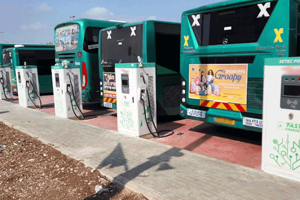 A bus fleet charging project in the Middle East
