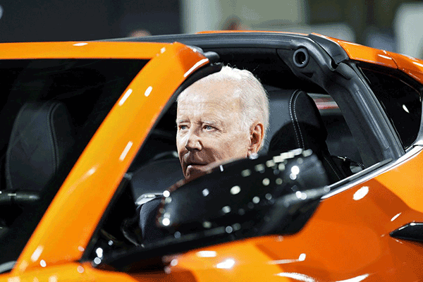 Biden attends the Detroit auto show
